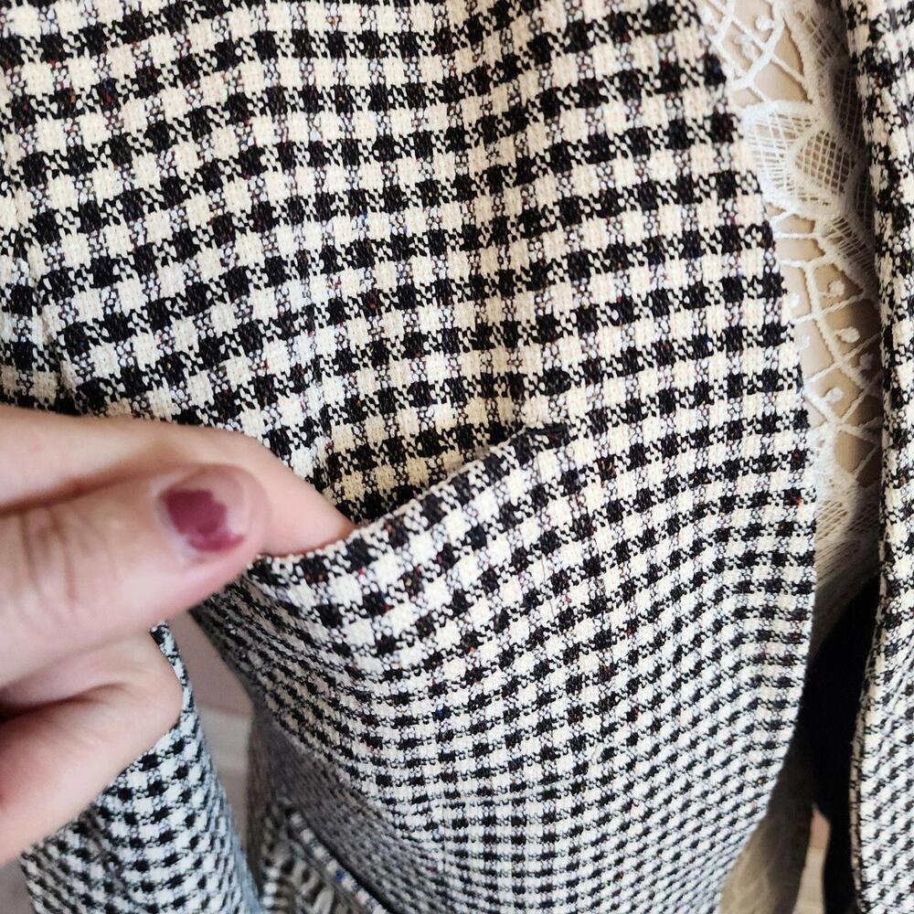 EUC Weekend MaxMara open black white houndstooth pattern jacket blazer S ? RR11 - Picture 8 of 9